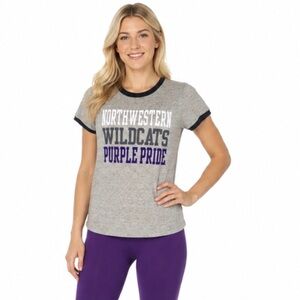 NORTHWESTERN WILDCATS Womens T Shirt Size Medium Purple Pride Soft Camp David